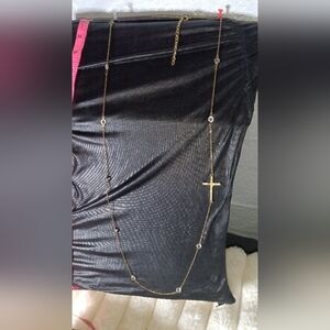 Necklace Double Sided Bling Cross